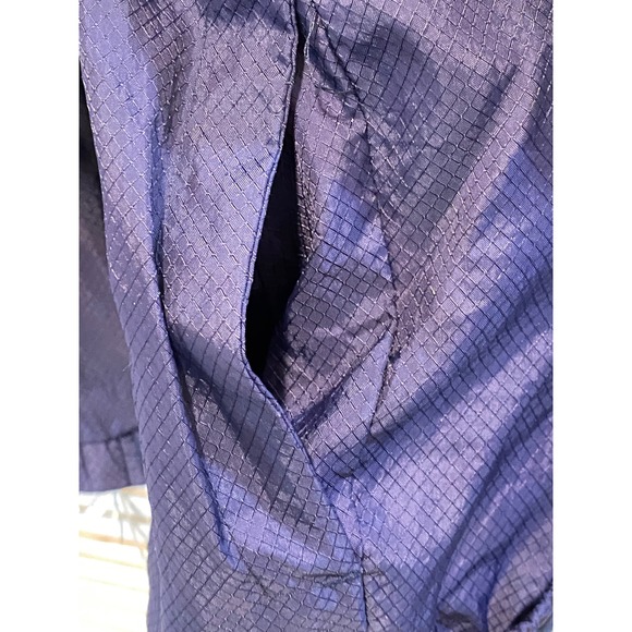 Vintage Adidas Mens Medium Navy Blue Ripstop Hooded Windbreaker Jacket 90s - Picture 7 of 14